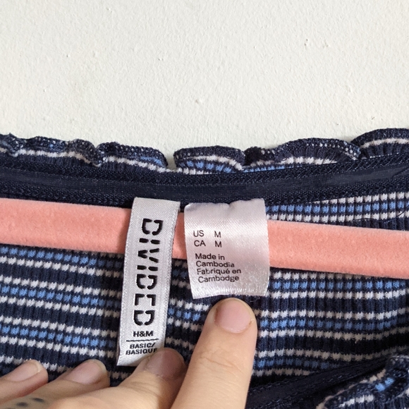 Striped Ruffle Crop Top - Long Sleeves - Picture 7 of 7